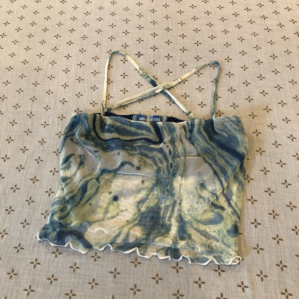 Urban Outfitters Sheer Mesh Crop Tank Top, Size S